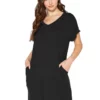 Konus Women's Round Neck T-Shirt Dress With Pocket