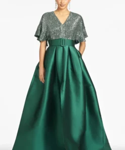 Sachin & Babi One Gown - Hunter Green