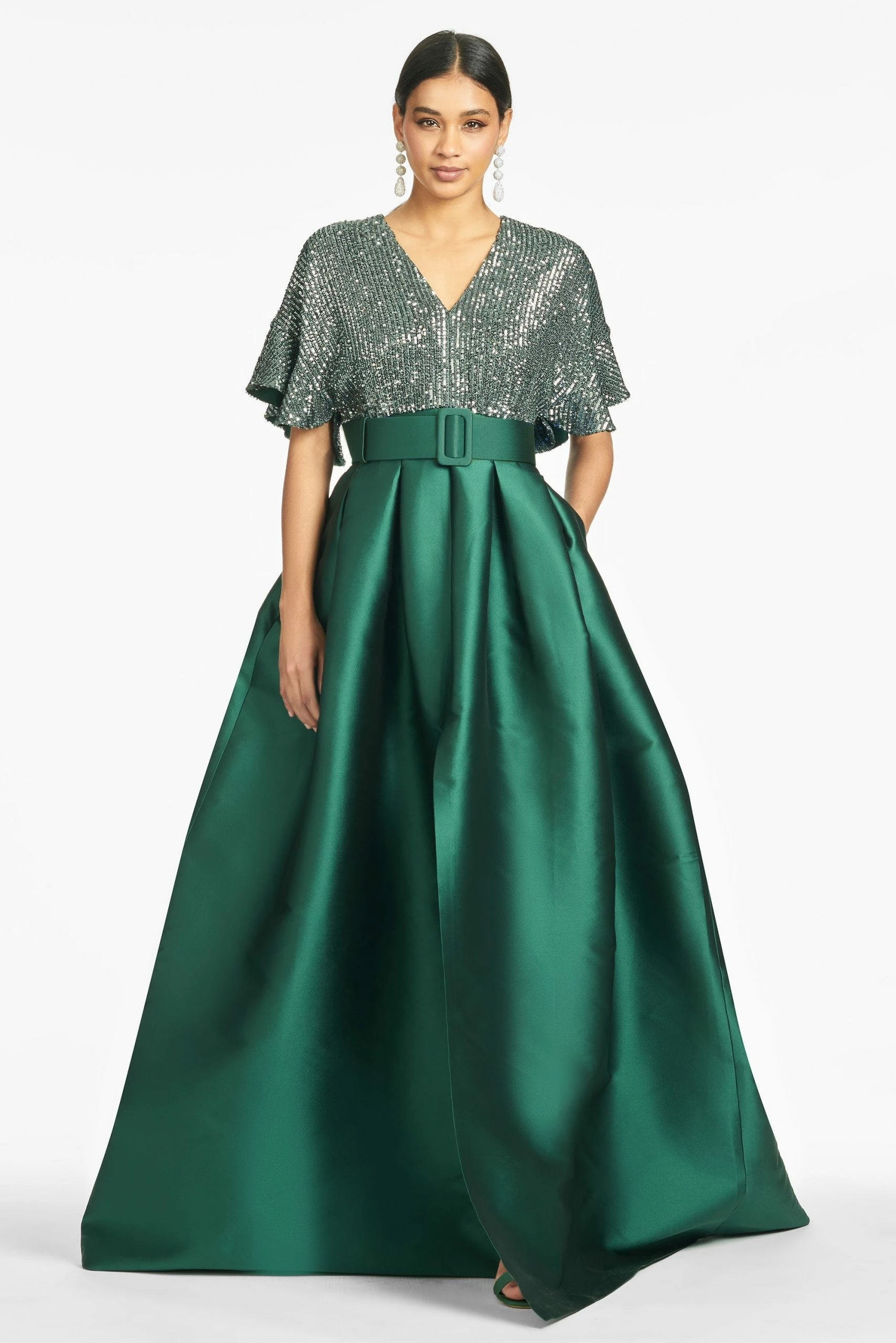 Sachin & Babi One Gown - Hunter Green