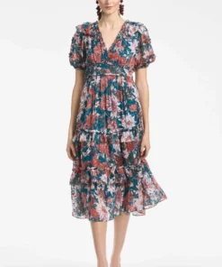 Sachin & Babi Veronica Dress - Teal/Guava Lily