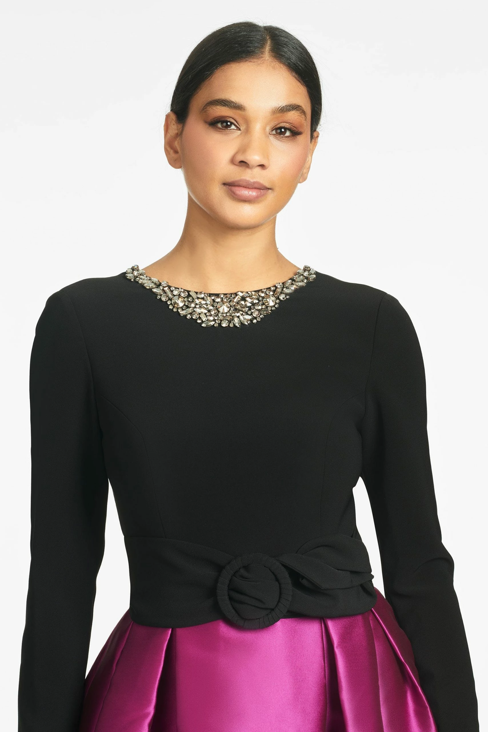 Sachin & Babi Desdemona Gown - Black/Magenta - Image 2