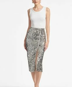Sachin & Babi Talisa Skirt - Silver Sequins