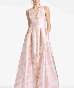 Sachin & Babi Rooke Gown - Blush Watercolor Floral