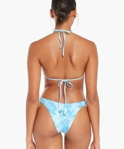 Vitamin A California High Leg - Cyan Texture Tie Dye