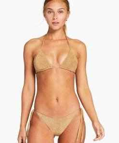 Vitamin A Gia Triangle Top - Golden Glow Metallic