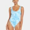 Vitamin A Reese One Piece - Cyan Texture Tie Dye