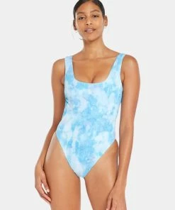 Vitamin A Reese One Piece - Cyan Texture Tie Dye