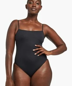 Vitamin A Jenna High Leg One Piece - Black EcoLux