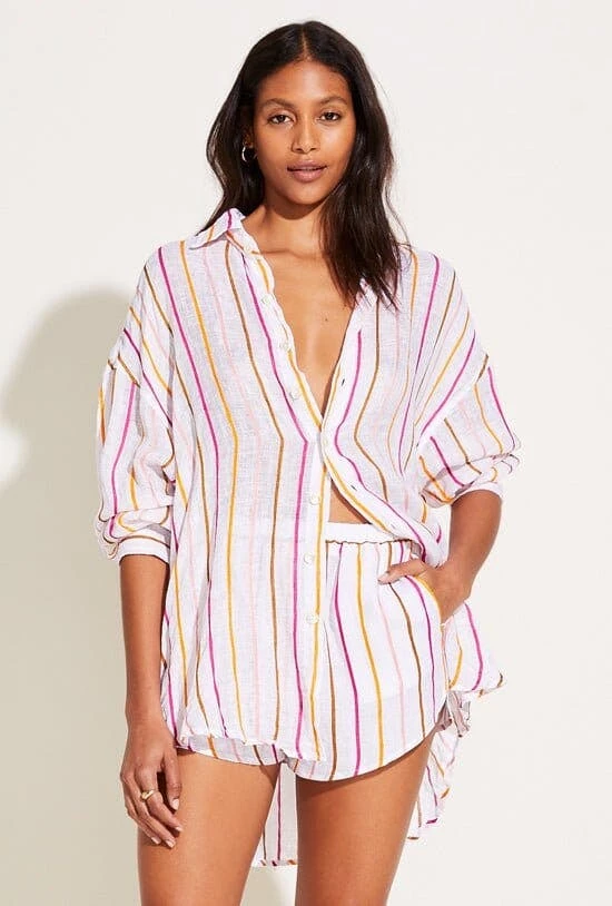 Vitamin A Tallows Linen Short - EcoLinen Sunny Stripe - Image 3