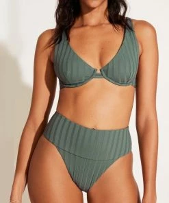 Vitamin A Rossi Halter Underwire Top - Aloe SuperRib