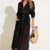 Vitamin A Playa Caftan - EcoLinen Gauze Black