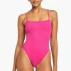 Vitamin A Jenna High Leg One Piece Full Cut - Zinnia Ecorib