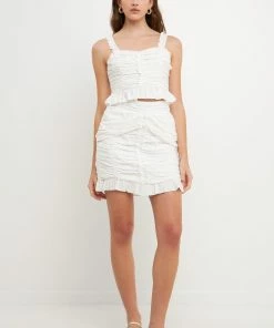 Endless Rose Front Ruffle Ruched Skirt