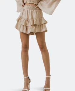 Free The Roses The Roses Smocked Waist Skort With Ruffle