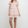 Free The Roses The Roses Floral Eyelet Ruffled Mini Skirt