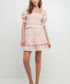 Free The Roses The Roses Floral Eyelet Ruffled Mini Skirt