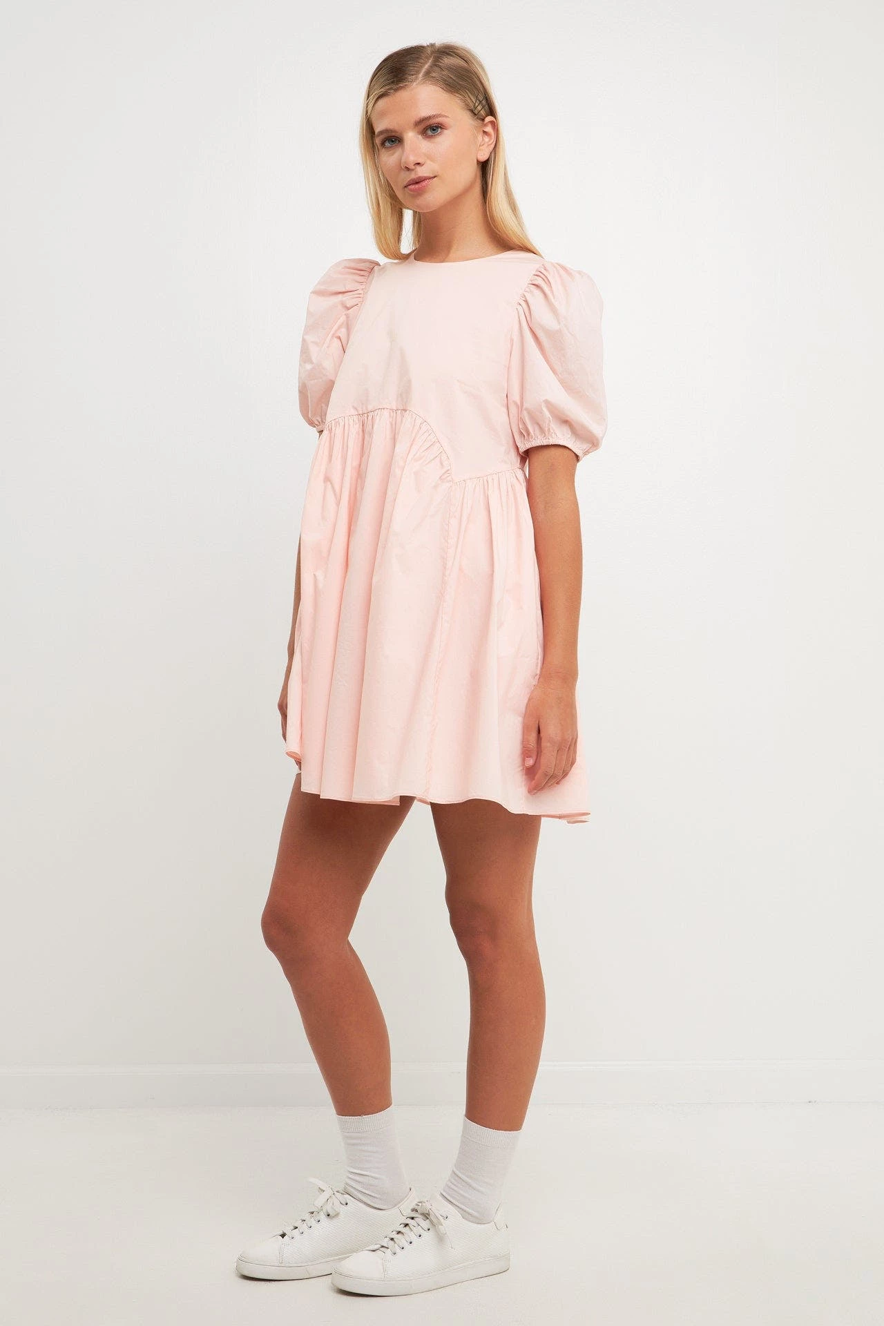 English Factory Asymmetrical Baby Doll Mini With Back Spaghetti Ties - Image 2