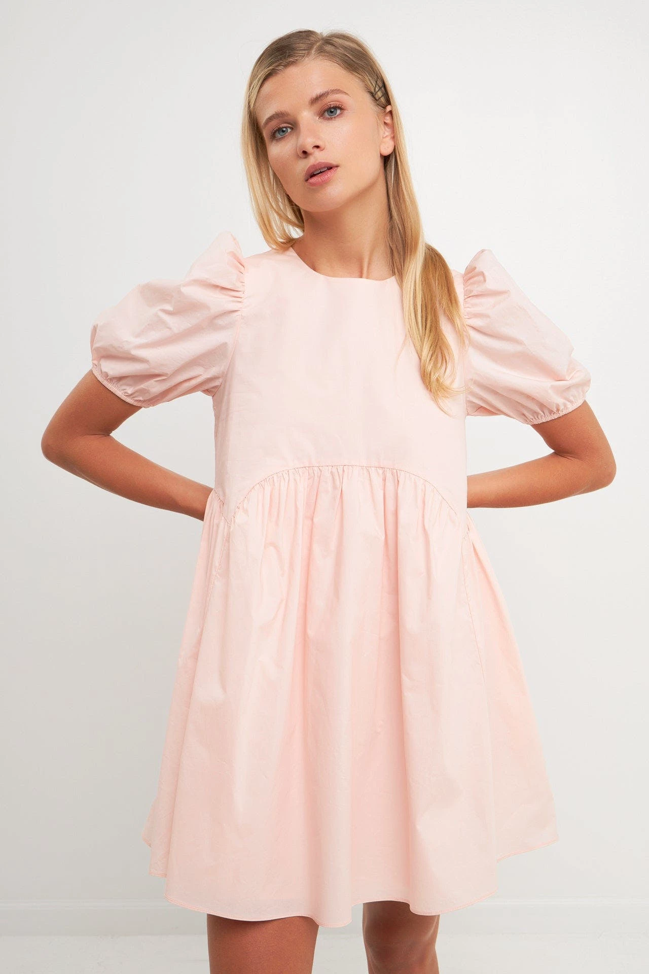 English Factory Asymmetrical Baby Doll Mini With Back Spaghetti Ties - Image 4