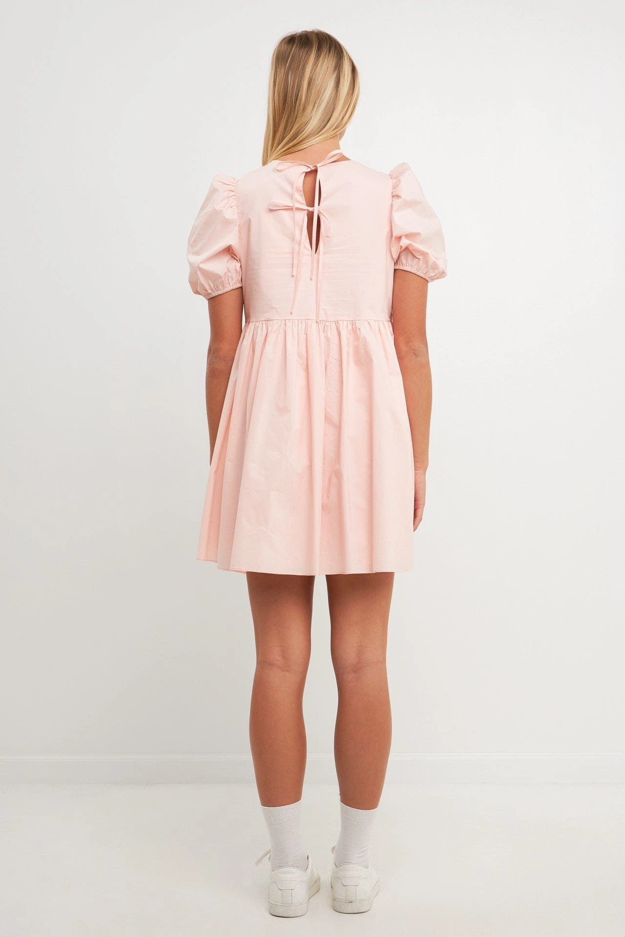 English Factory Asymmetrical Baby Doll Mini With Back Spaghetti Ties - Image 3