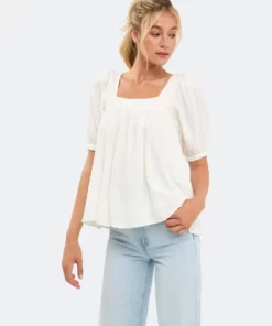 Free The Roses The Roses Square Neckline Back Bow Top