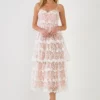 Endless Rose Crochet Layered Midi Dresss