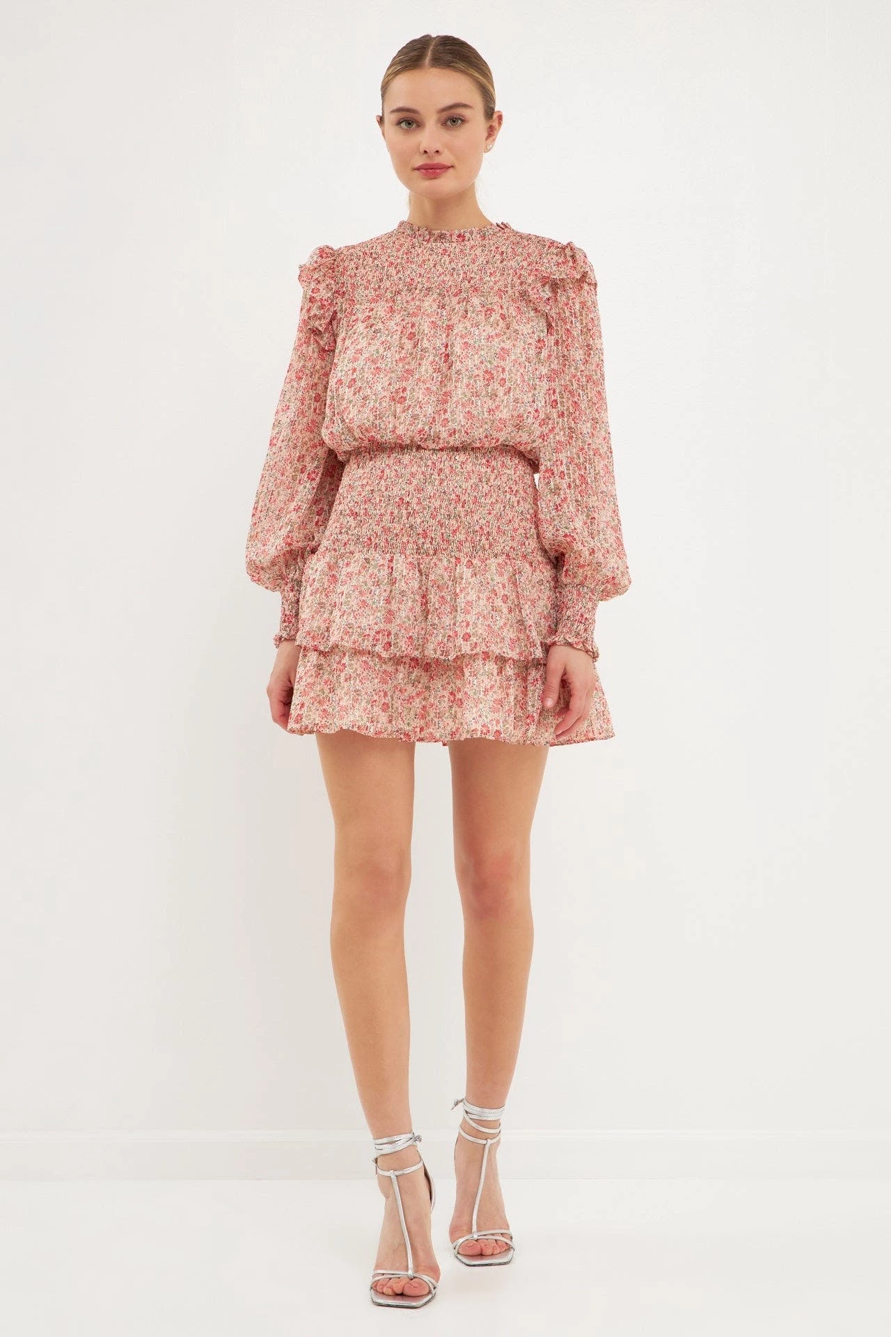 Endless Rose Floral Stripe Chiffon Dress - Image 2