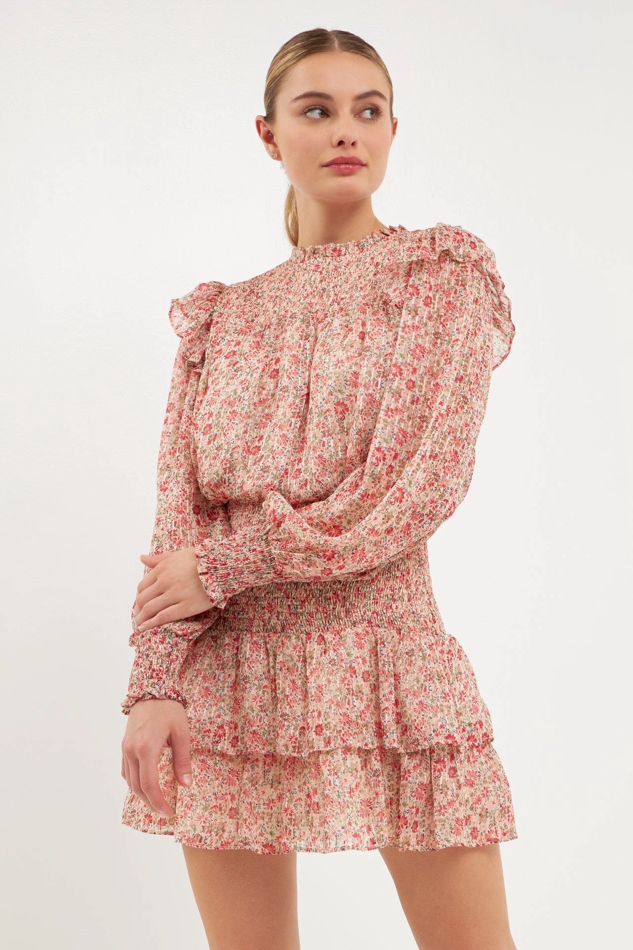 Endless Rose Floral Stripe Chiffon Dress