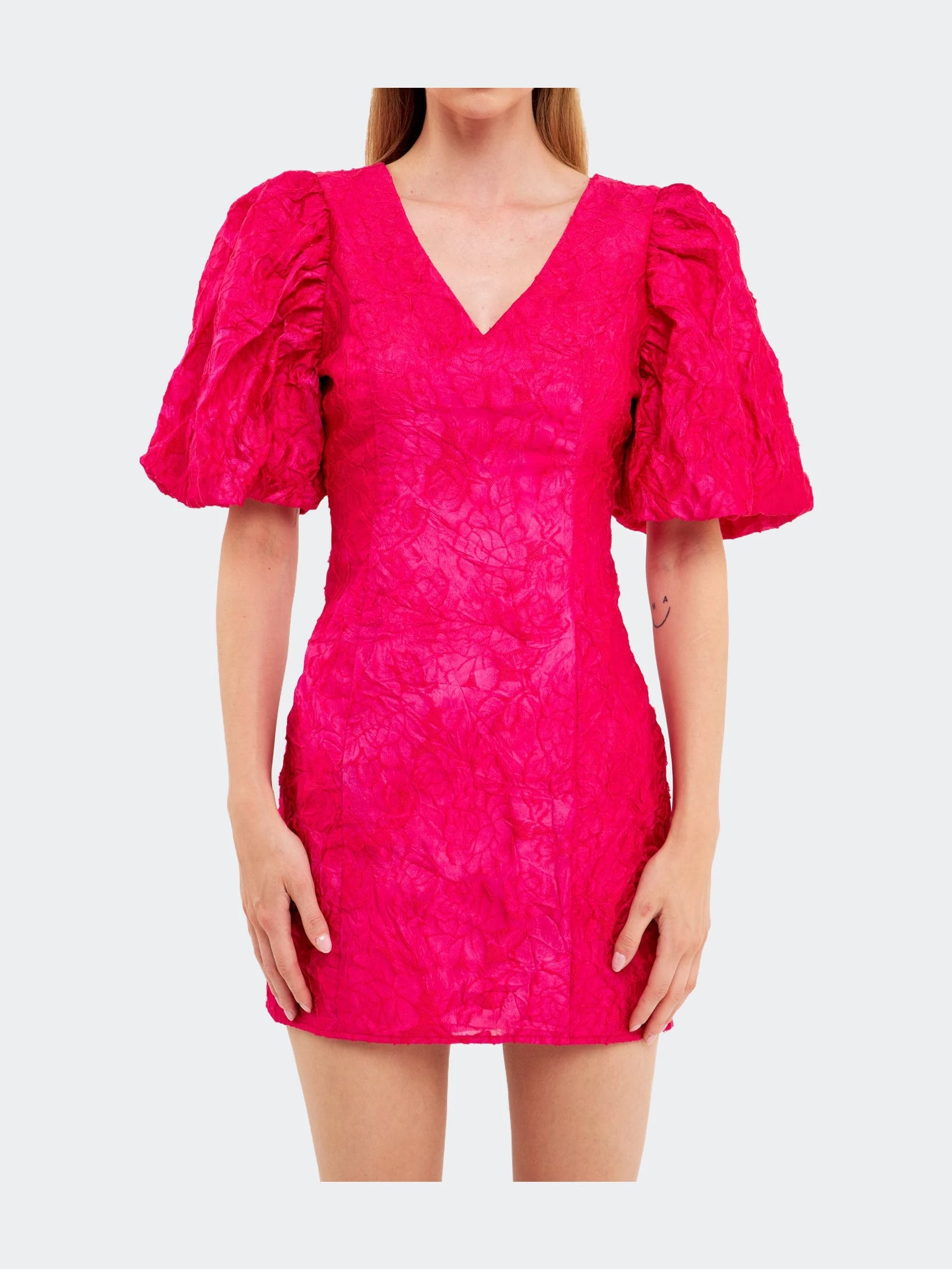 Endless Rose Puff Sleeve Embroidered Mini Dress - Image 3
