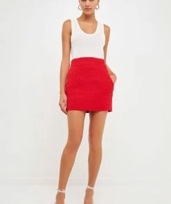 Endless Rose High-Waisted Tweed Skirt