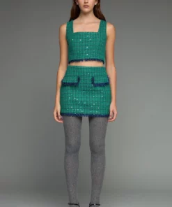 Endless Rose Premium Sequin Tweed Mini Skirt