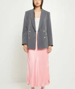 Grey Lab Satin Maxi Skirt