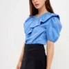 English Factory Ruffle Puff Sleeve Top