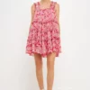 Endless Rose Floral Chiffon Flounce Mini Dress