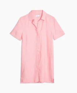 Onia Linen Button Down Shirtdress - Rosette