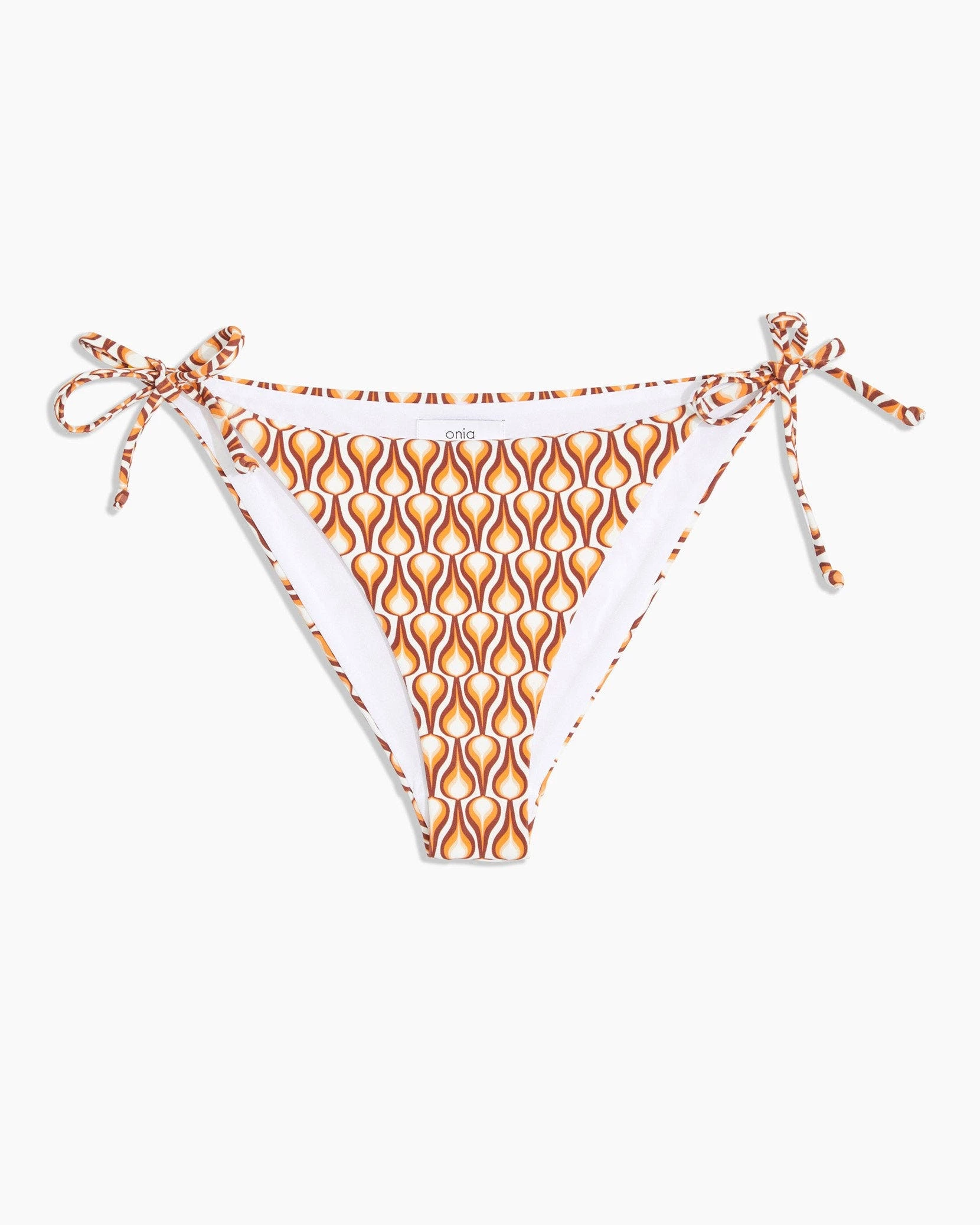 Onia Kate Bikini Bottom - Paprika Multi Flame Geo