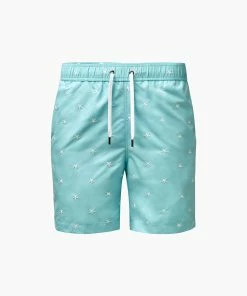 Onia Charles 7" Swim Trunks - Cyan White