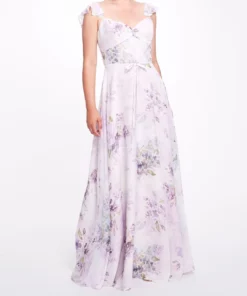Marchesa Bridesmaids Naples Printed Gown