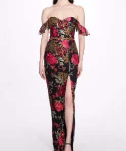 Marchesa Bridesmaids A-Line Embroidered Gown