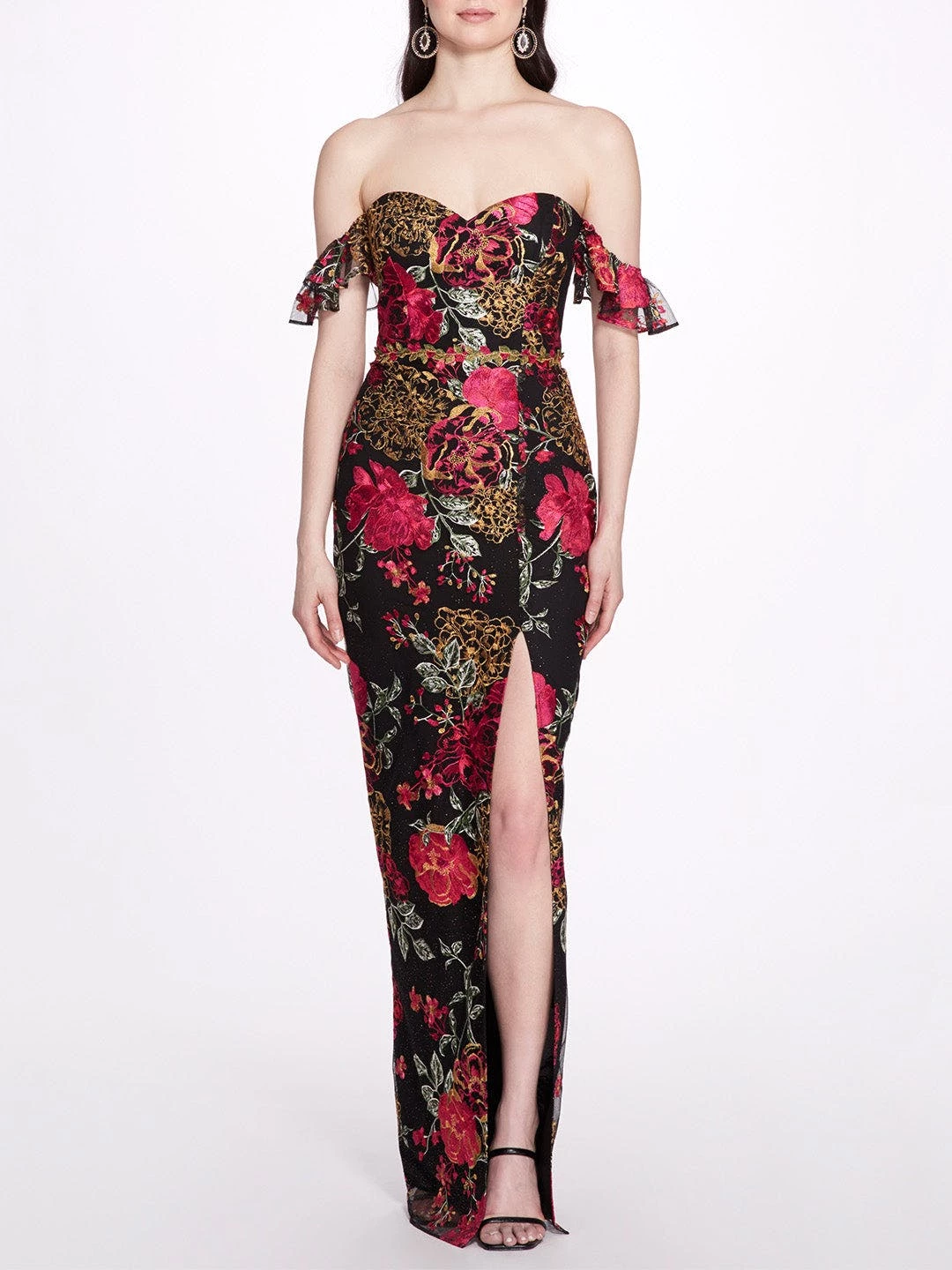 Marchesa Bridesmaids A-Line Embroidered Gown