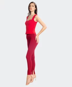 Dress The Population Quinn Top - Garnet