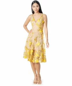 Dress The Population Audrey Floral Embellished Midi Dress