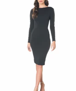 Dress The Population Emery Sheer Side Stripe Dress