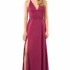 Dress The Population Ker Magenta Front Slit Maxi Dress