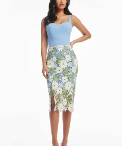 Dress The Population Ellina Sweetheart Neckline Midi Dress