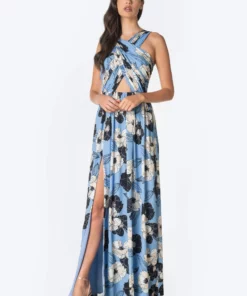 Dress The Population Rose Criss Cross Neck Dress