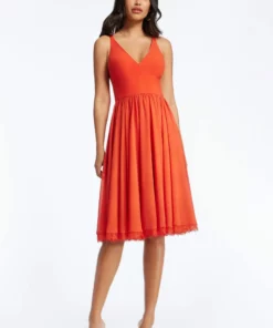 Dress The Population Alicia Poppy Fit And Flare Midi Dress