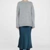ANINE BING Ar Silk Skirt - Steel Blue