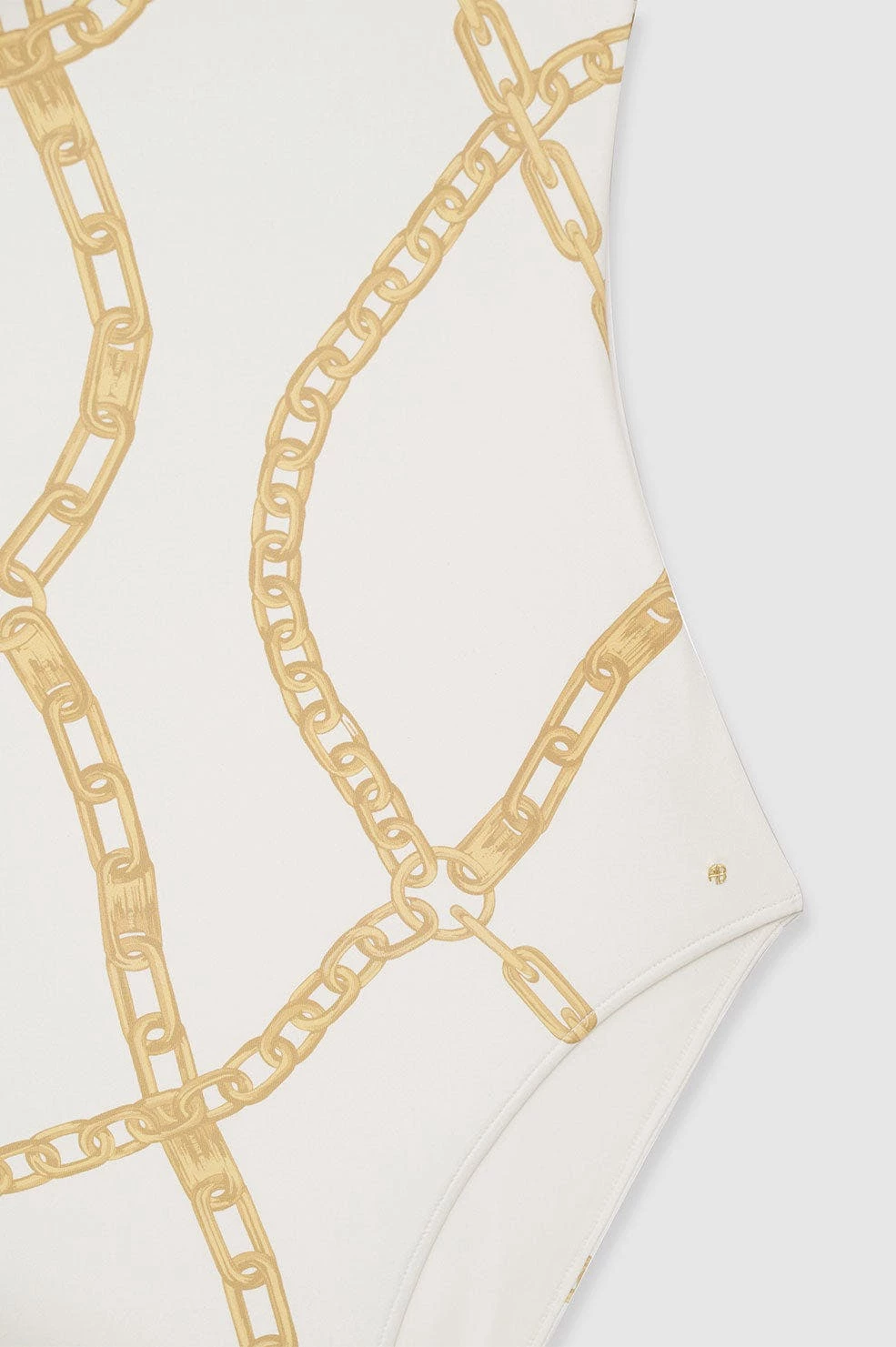 ANINE BING Jace One Piece - Cream And Tan Link Print - Image 5
