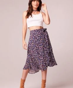 B.O.G. Collective Linaelle Purple Floral Wrap Skirt