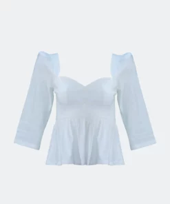 Onīrik īrik Esme Sweetheart Top / Milkly White Stretch Linen
